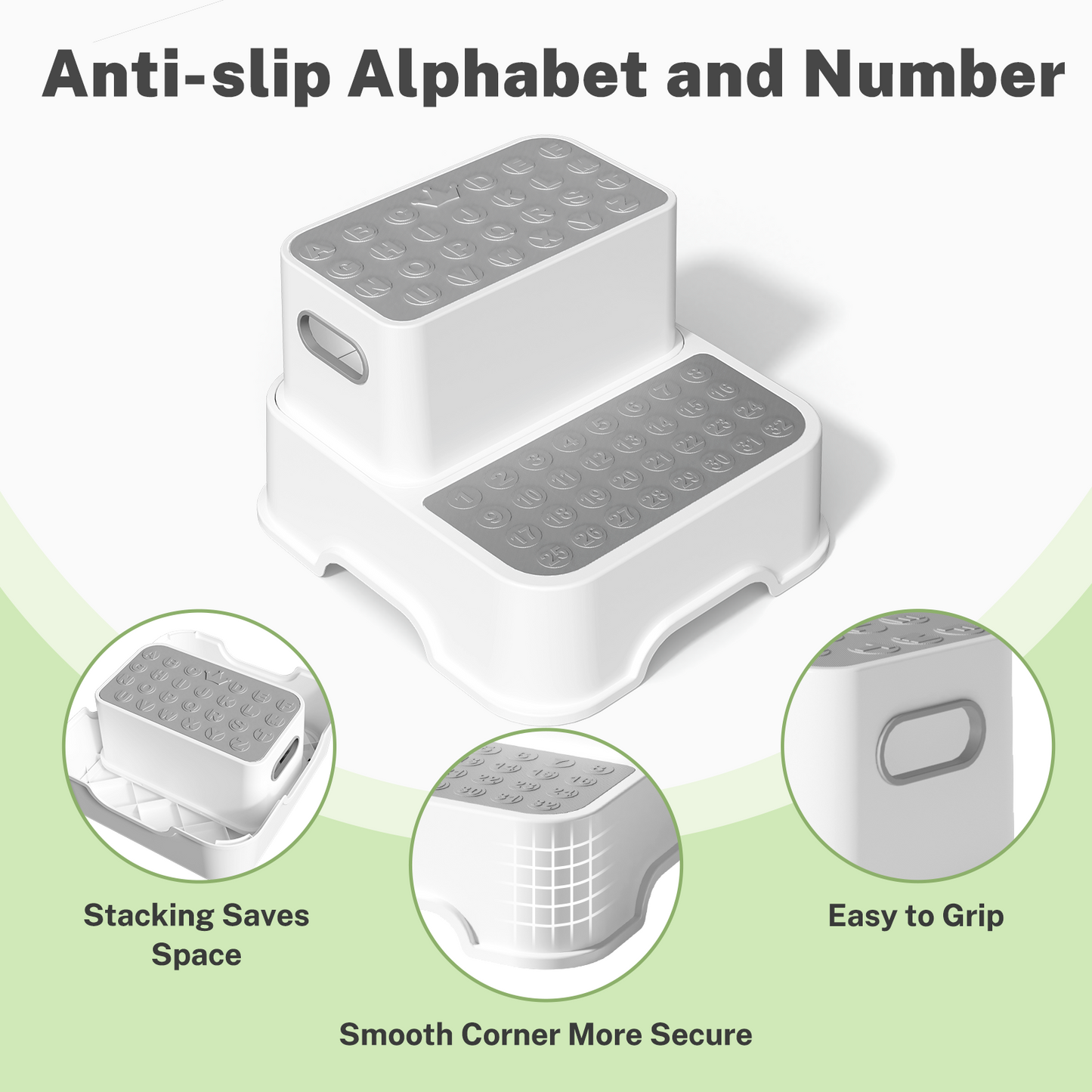 2 Packs Step Stools for Toilet Potty Training of Kids, Toddler Step Stool for Bathroom and Sink, New Braced Force Made Sturdy Premium PP material