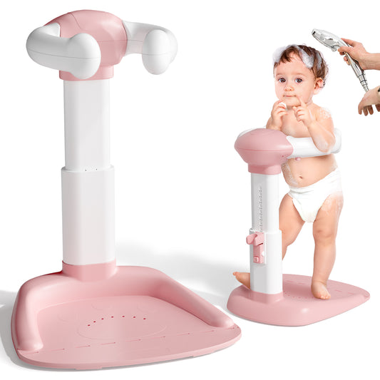 COOSEYABaby Shower Stand Support for Baby to Toddler, Adjustable Anti-Slip Shower Tower for Toddlers Changing Clothes, Applying Lotion by Standing up Themselves, Ideal Gift for Infants 8-36 months