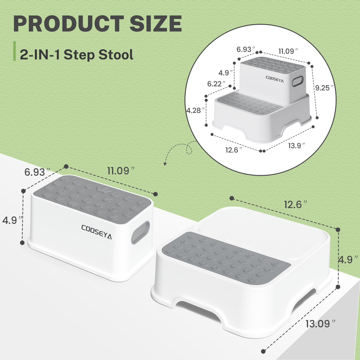 2 Packs Step Stools for Toilet Potty Training of Kids, Toddler Step Stool for Bathroom and Sink, New Braced Force Made Sturdy Premium PP material