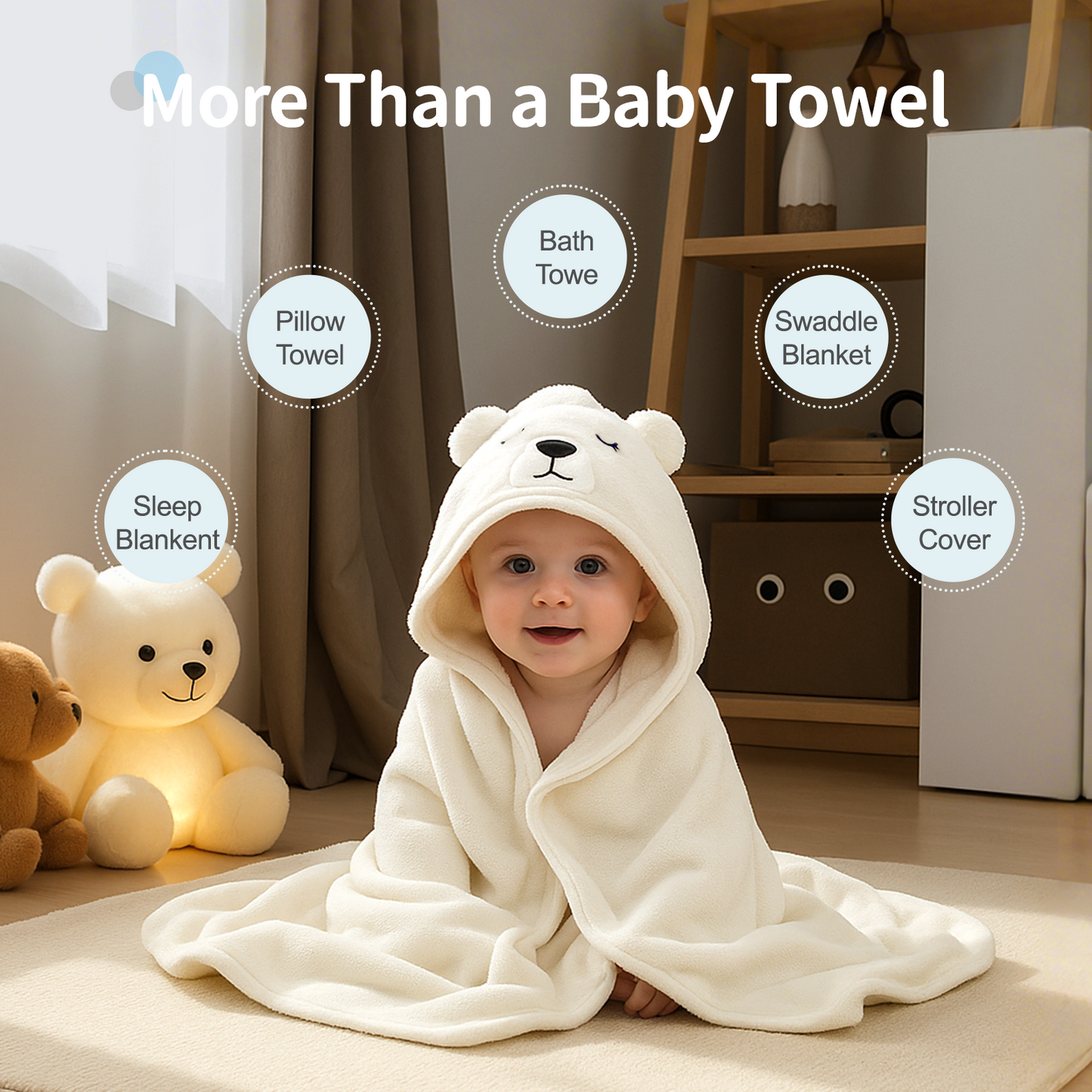 COOSEYA Bear Collapsible Baby Bathtub for Infants, Bath Tub with Cushion and Thermometer, for Newborn to Toddler Portable Travel Multifunctional Bathing 0-2 years (Gray)