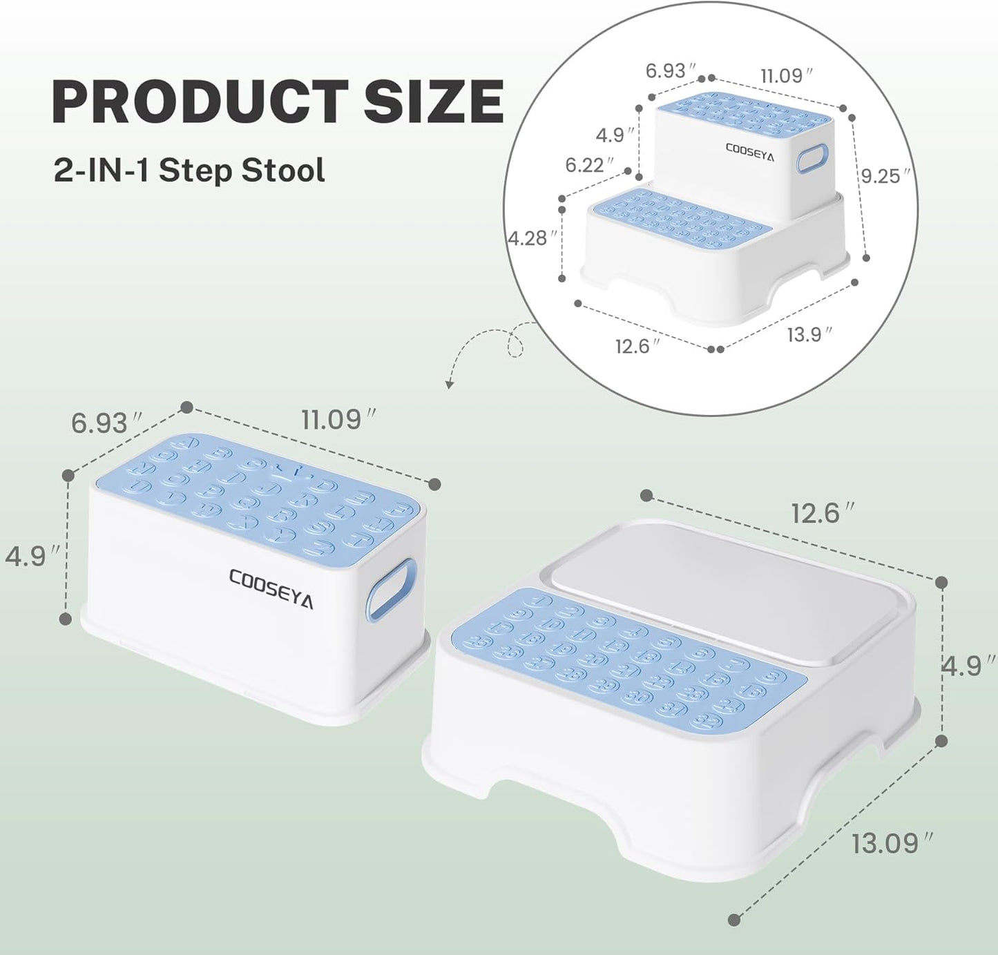 2 Packs Step Stools for Toilet Potty Training of Kids, Toddler Step Stool for Bathroom and Sink, New Braced Force Made Sturdy Premium PP material