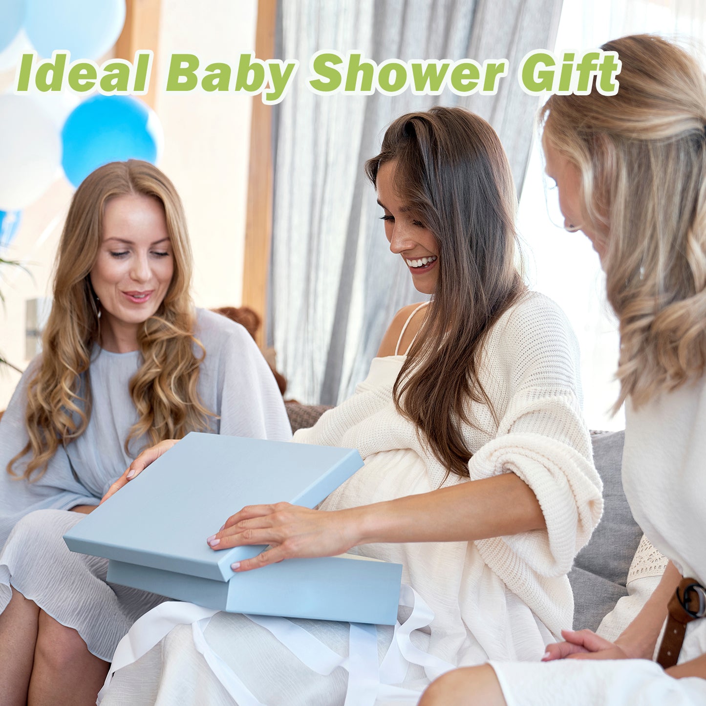 Collapsible Baby Bathtub for Infants, Bath Tub with Cushion and Thermometer, for Newborn to Toddler Portable Travel Multifunctional Bathing 0-2 years (Bear/Green)