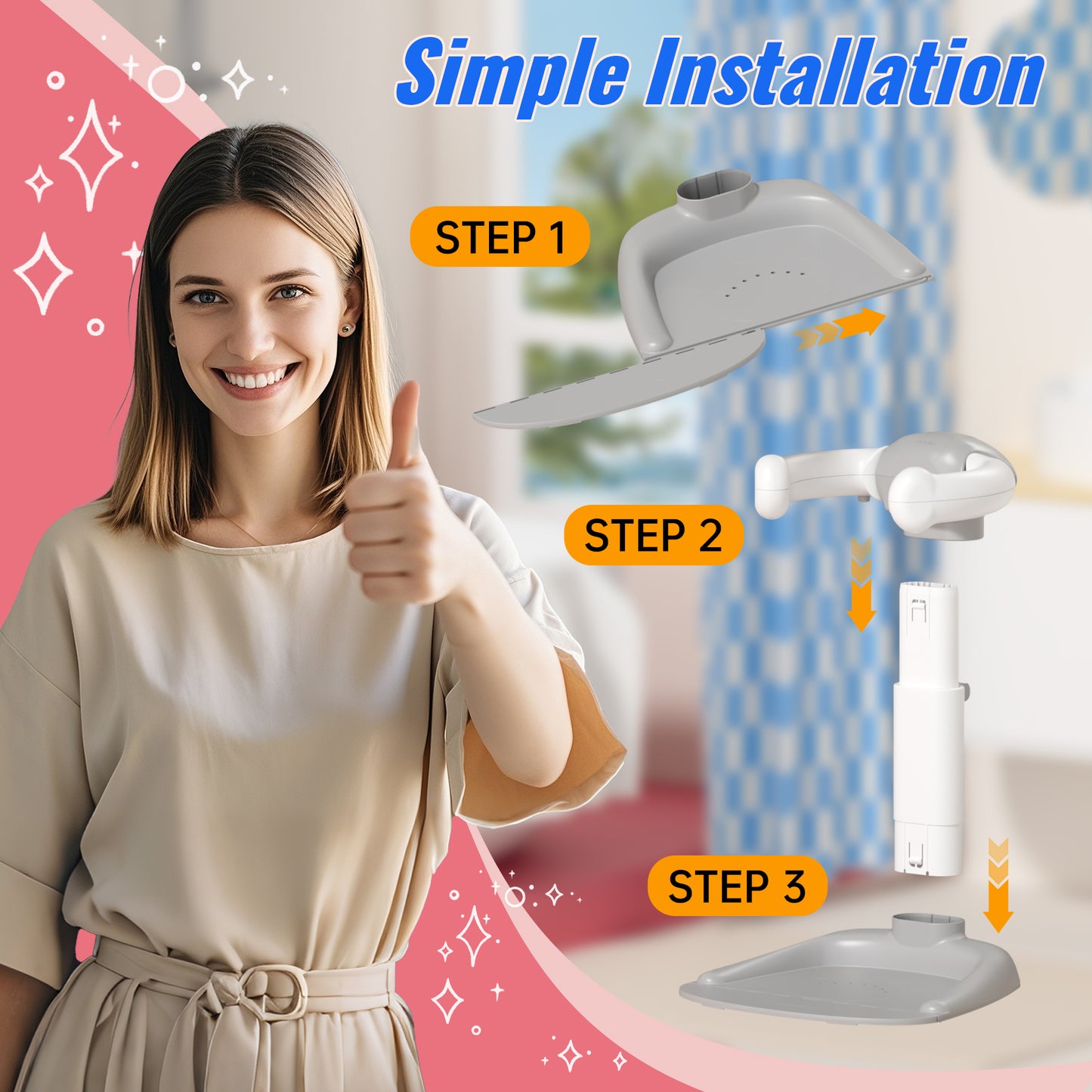 COOSEYABaby Shower Stand Support for Baby to Toddler, Adjustable Anti-Slip Shower Tower for Toddlers Changing Clothes, Applying Lotion by Standing up Themselves, Ideal Gift for Infants 8-36 months